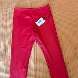 Zyia red metallic light n tight hi rise 7/8 legging